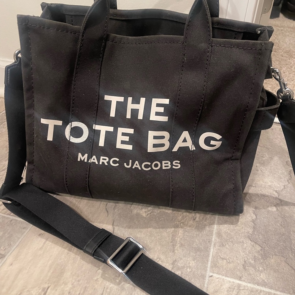 Marc Jacobs Black  “The Tote” Messenger Bag